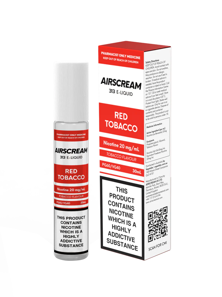 AIRSCREAM 313 RED TOBACCO NICOTINE SALTS (30ML BOTTLE) - S3