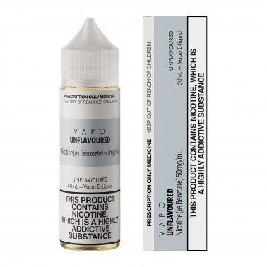 VAPO - E Liquid Unflavoured 20 and 50mg/ml 60mL Salt
