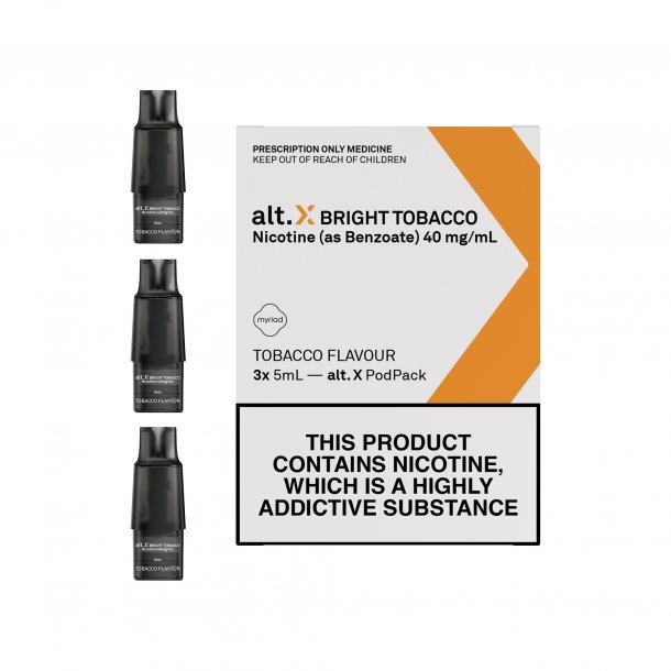 alt. X Pods Bright Tobacco 20mg/mL 1x5mL and 40mg/mL 3x5mL pods