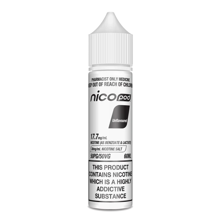 NICOPOD UNFLAVOURED NICOTINE SALT (60ML BOTTLE)