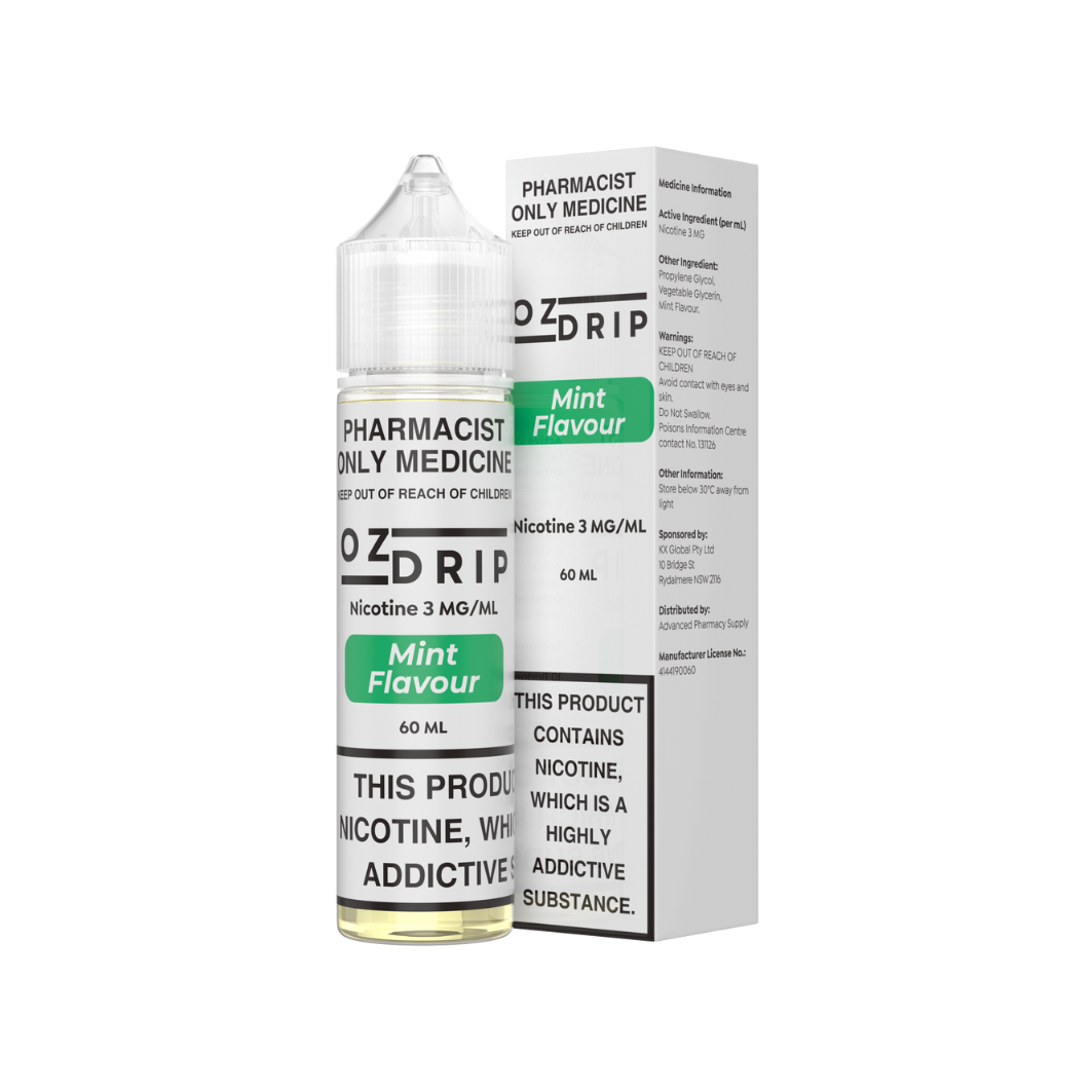 OZ Drip - Mint Flavour Nicotine 3,6,9 and 12mg 60mL