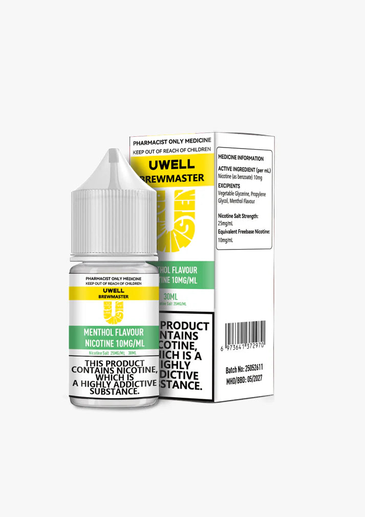 UWELL BREWMASTER MENTHOL NICOTINE SALTS 25/50mg (30ML BOTTLE)