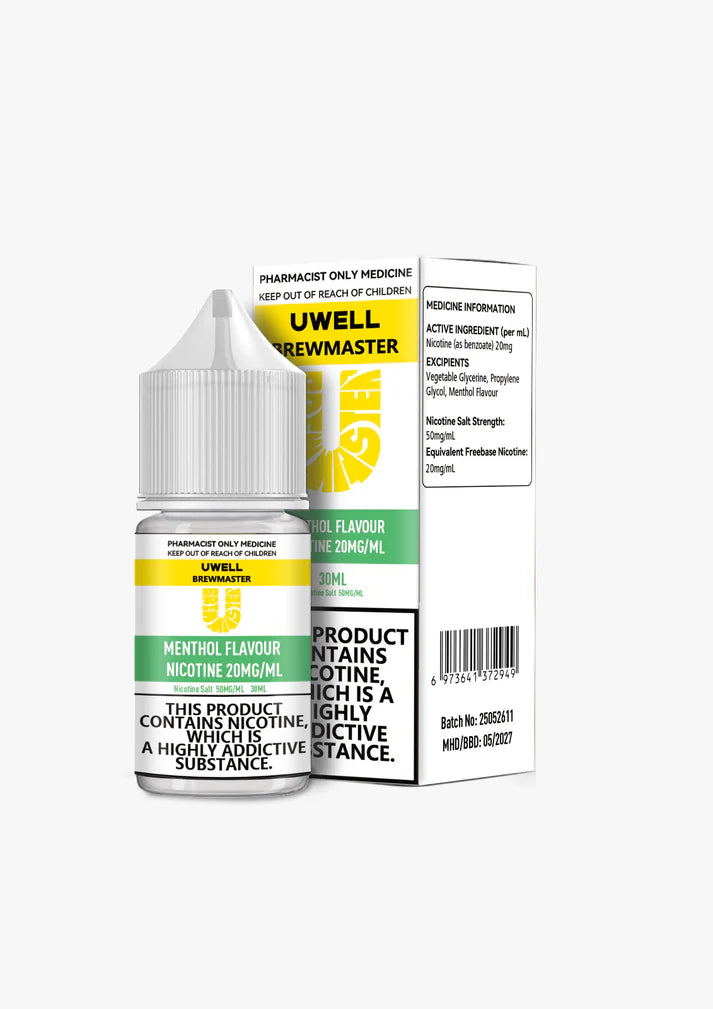 UWELL BREWMASTER MINT NICOTINE SALTS 25/50mg (30ML BOTTLE)